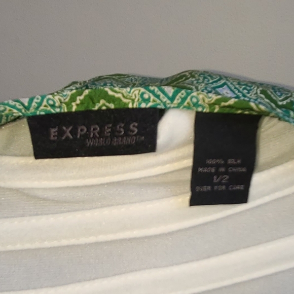 Green Silk Iridescent 3 Piece Top, Wrap Skirt & Bag - Picture 14 of 14